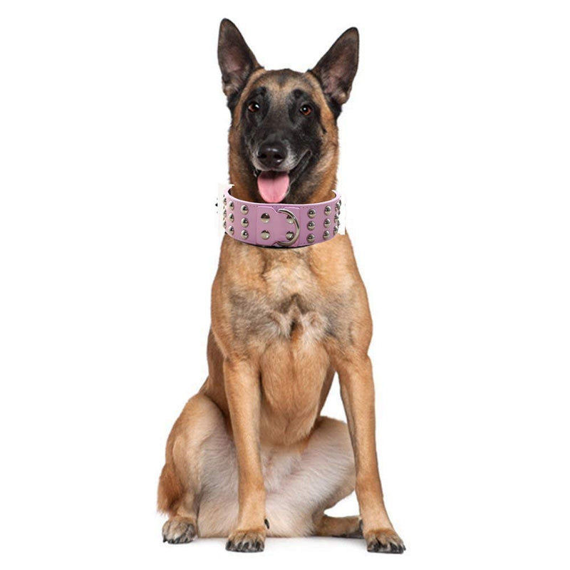 [Australia] - haoyueer 2 inches Wide Leather 3 Rows Studded Dog Collar Heavy Duty Fit Large Dogs Pit Bull Terrier Mastiff XL Camouflage 