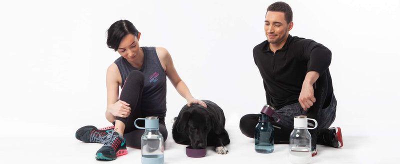 asobu Dog Bowl Attached to Tritan 1 Liter Bottle Black - PawsPlanet Australia