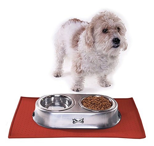My Doggy Place Dog Cat Food Feeding Mat LARGE MAT RED - PawsPlanet Australia
