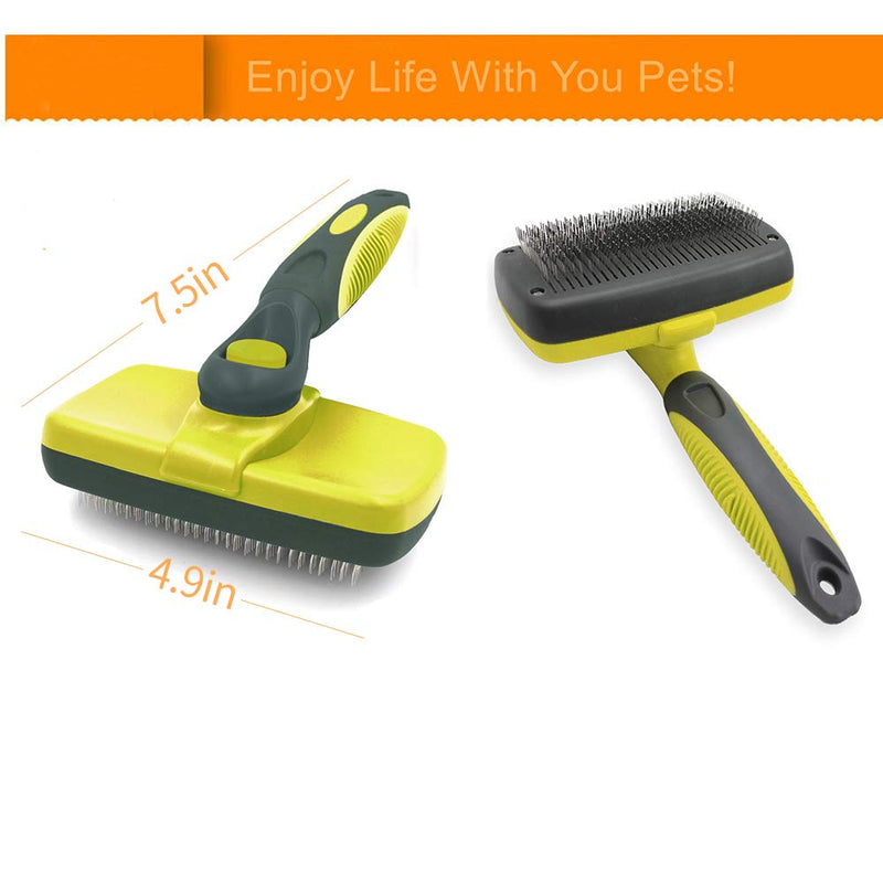 [Australia] - Dog & Cat Brush - Pro Grooming Brush Won't Scratch Your Pet's Skin - The Dog Brushes Shedding Grooming Tools is Suitable for Dogs & Cats with Long and Short Hair yellow 