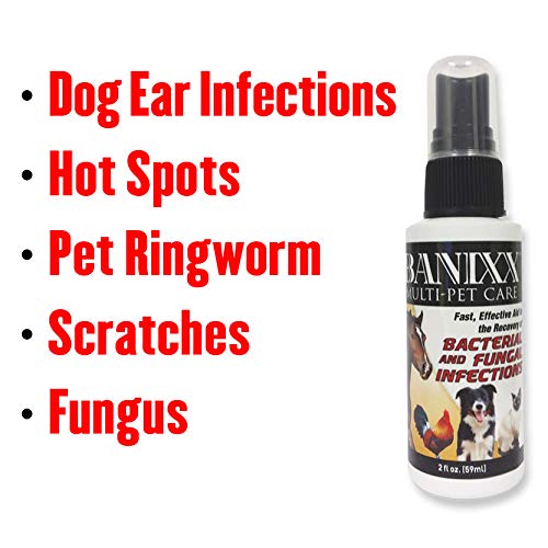 BANIXX Dog/Cat Ear Infection, Hot Spot & Ringworm Treatment, Itchy Skin Relief & Ear Cleaner-2oz - PawsPlanet Australia