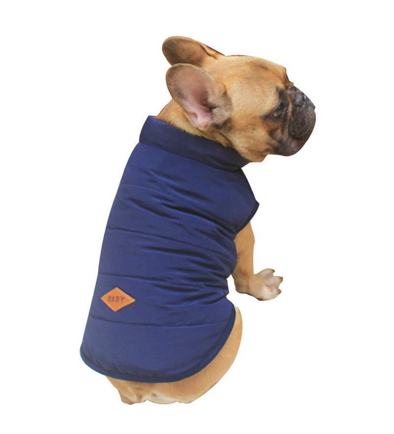 Tineer Hooded Pet Clothing Cute Pet Clothing Warm Hooded French Bulldog Warm Vest Suit (S, Blue) S - PawsPlanet Australia