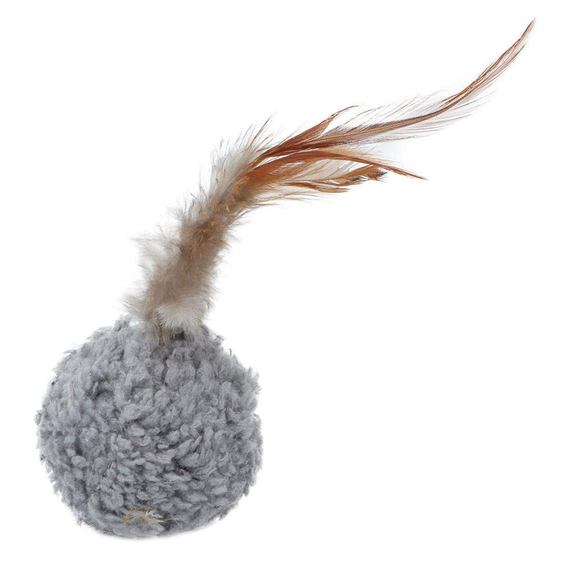 Hffheer Catnip Ball Toy Portable Cat Plush Ball Set Cat Feather Ball Toy Pet Cat Interactive Ball Kit with Feather - PawsPlanet Australia