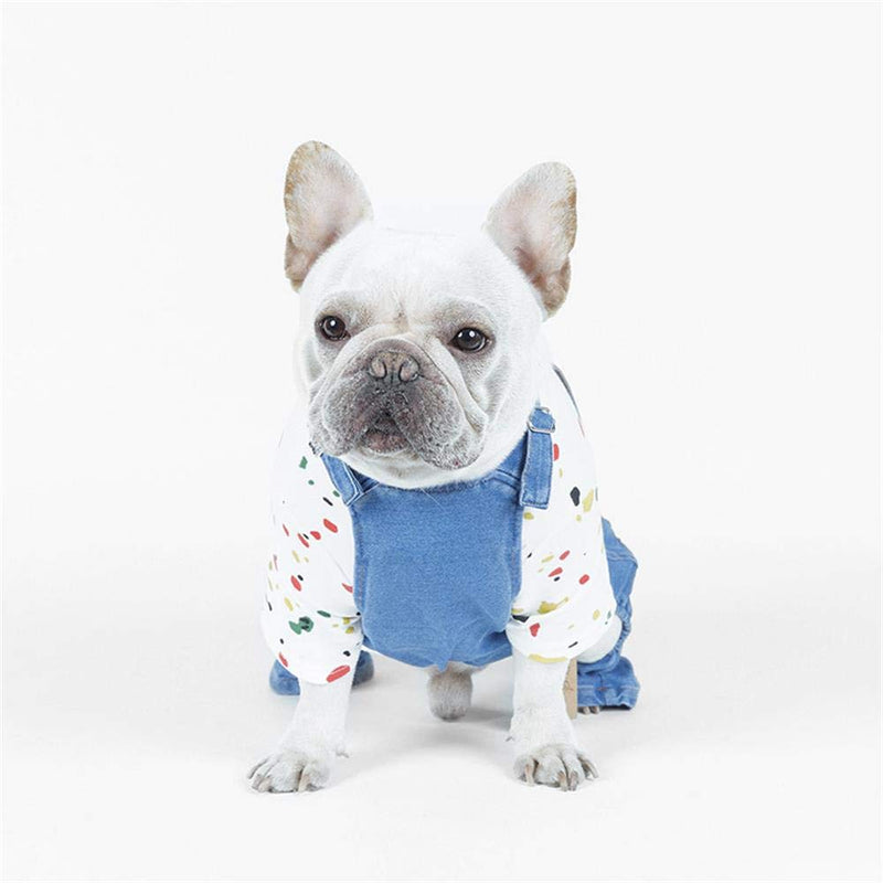 [Australia] - PetBoBo Dog Clothes Costumes, Pet Jean Overalls Clothes Pet Fashion Pants 5 Sizes Optional XL Neck:34-52cm chest:50cm Length:35cm 