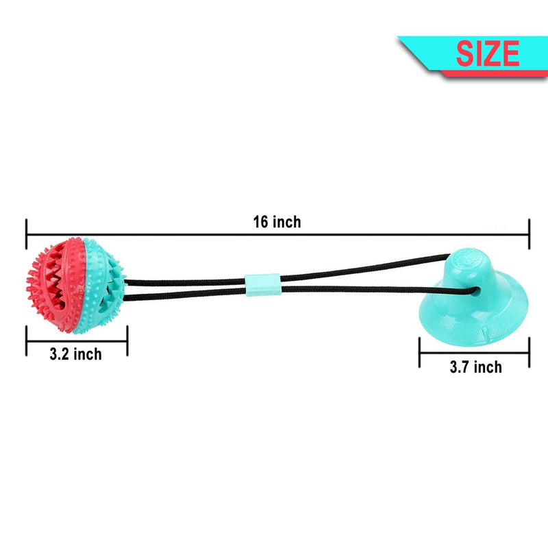 Dog Chew Toys, Dog Toys for Aggressive Chewers，Dog Rope Toy with Suction Cup, Multifunctional Interactive Dog Tug of War Toy, Dog Puzzle Treat Food Dispensing Ball Toys for Small Medium Dogs (A) A - PawsPlanet Australia