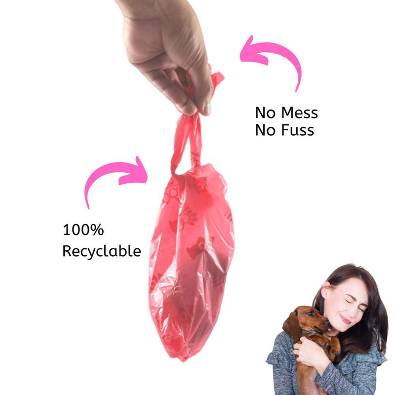 [Australia] - Gluvlt 2 in 1 Dog Waste Bags, Poop Bags with Clean and Easy Handle Ties. #1 Dog Pickup. Fits All Hand Sizes. Once You Try it, You'll Will Love it! Eco-Friendly - 100% Recyclable - No Mess, No Fuss. 50 Bags Pink 