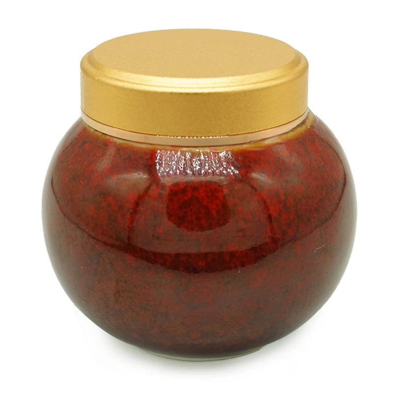 ZHIQIYI Small Urn Mini Urn, Human or Pet Keepsake Urns, Handmade Ceramics Ashes Box, Alloy Threaded Sealing Cover, Display Burial at Home or Office (Red) Red - PawsPlanet Australia