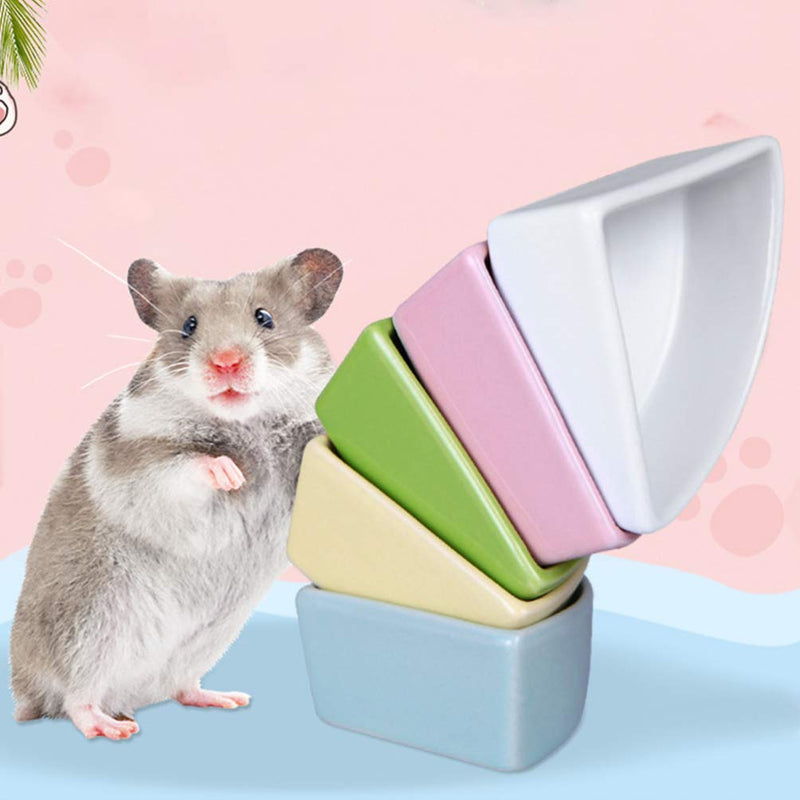 POPETPOP Hamster Bowl Ceramic Chewing Food Dish Water Bowl for Small Rodents Gerbil Hamsters Mice Guinea Pig Cavy Hedgehog Small Animals White - PawsPlanet Australia