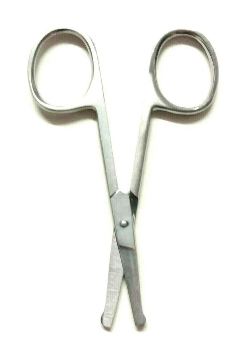 H2Gear Mustache Ear Nose Safety Double Blunt End Probe Scissors for Pet Dog Cat Facial Hair Trim Pet Centres | Sensitive Areas| 3.5 INCH | HQ Stainless Steel (3.5") 3.5" - PawsPlanet Australia