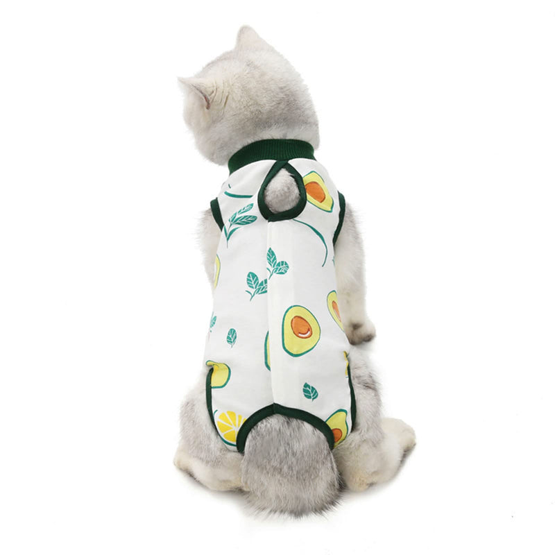 Komate Kitten Professional Surgical Cat Recovery Suit Cat Clothes for Abdominal Wounds Skin Diseases After Surgery E-Collar Alternative Kittens Physiological Clothes Anti Licking (Avocado, S) Avocado - PawsPlanet Australia