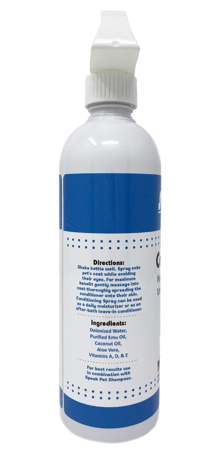 [Australia] - Speak Pet Products Natural Moisturizing Hypoallergenic Unscented Conditioning Spray, 17 Ounce Bottle 