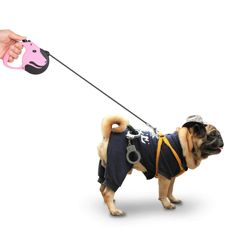 [Australia] - Emoly Upgraded Retractable Dog Leash, 360° Tangle-Free Dog Walking Leash for Heavy Duty up to 33lbs, 16.5ft Strong Reflective Nylon Tape with Anti-Slip Handle, One-Handed Brake, Pause, Lock（Pink） Red 