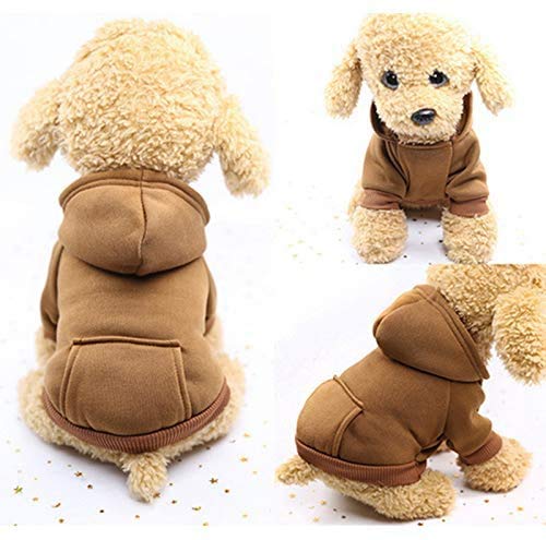 Idepet Dog Clothes Pet Dog Hoodies for Small Dogs Vest Chihuahua Clothes Warm Coat Jacket Autumn Puppy Outfits Cat Clothing Dogs Clothing Coffee - PawsPlanet Australia