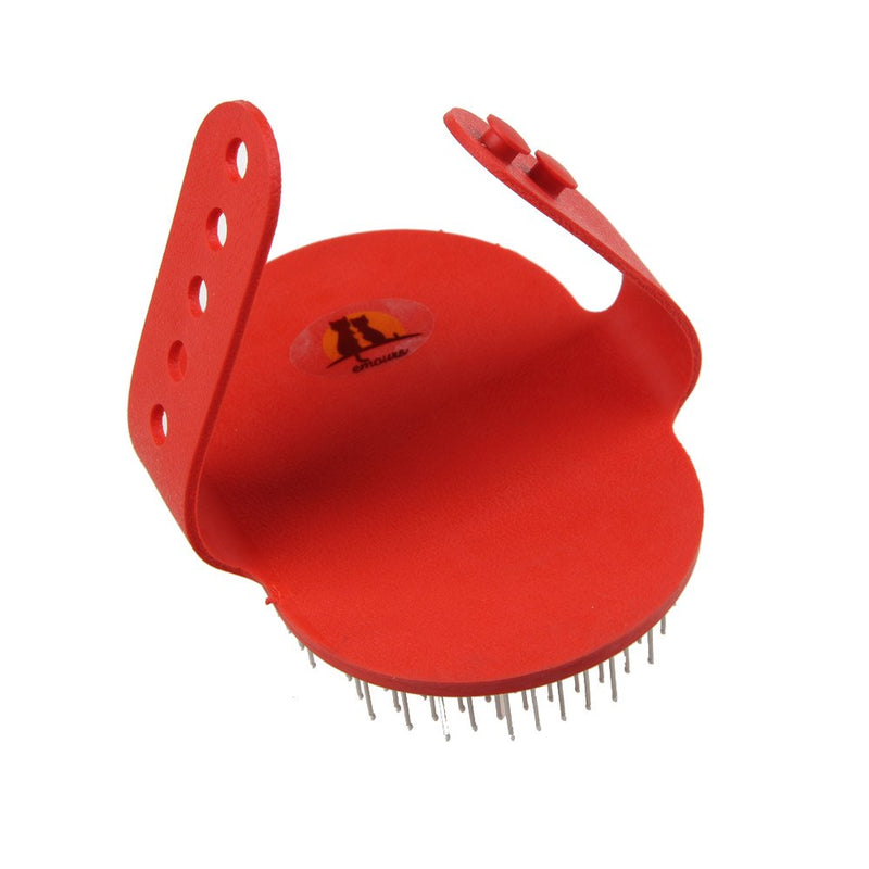 Emours Pet Rubber Grooming Brush Massager with Adjustable Loop Handle and Stainless Steel Pin, Color May Varies - PawsPlanet Australia