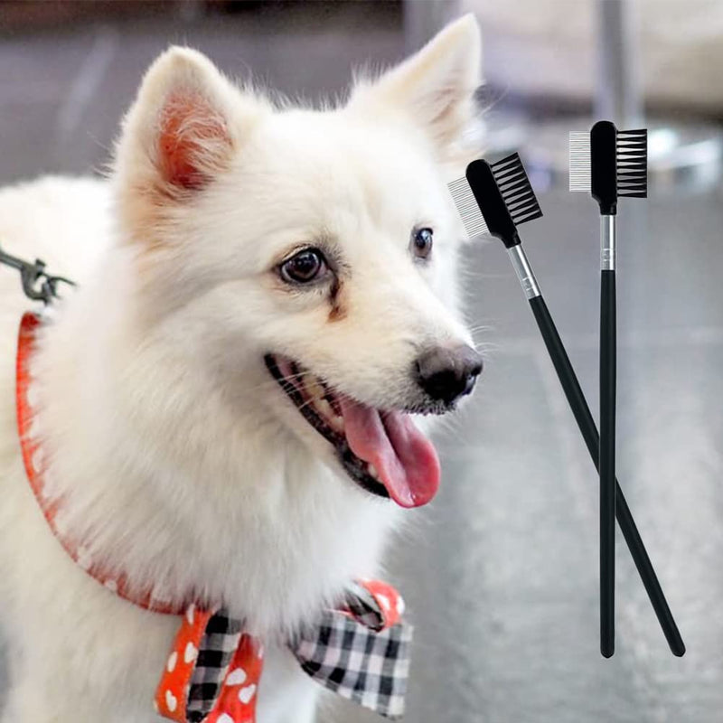 Tear Stain Removal Comb Tear Stain Removal Comb Dog Eye Care Comb Double Head Care Comb Double Sided Dog Eye Comb for Removing Crusts and Mucus 2 Pieces - PawsPlanet Australia