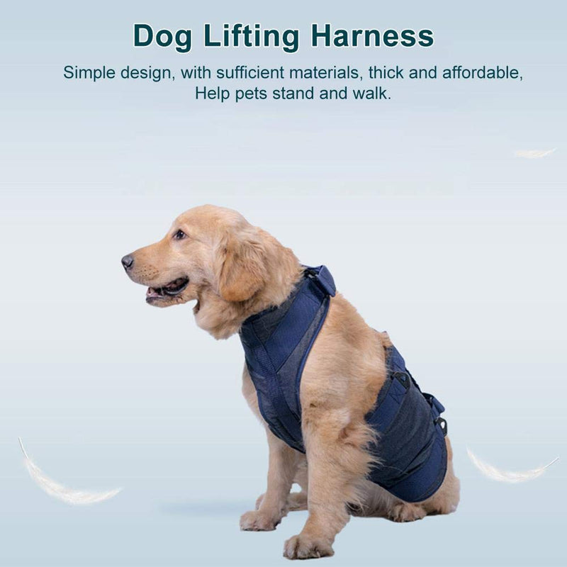 Cinnyi Pet Dog Harness Lifting Assist Belt, Dark Blue Oxford Cloth Pet Dog Walk Hand Strap Lifting Assist Belt for Disabled Injuries Elder Dog (XL) XL - PawsPlanet Australia