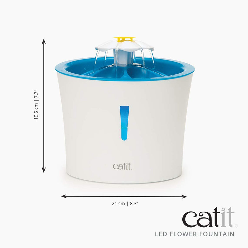 Catit Senses 2.0 Flower Fountain, Cat Drinking Water Fountain Blue - PawsPlanet Australia