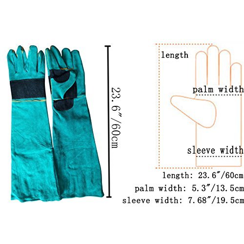 [Australia] - Creation Core 23.6" Prevent Animals From Biting on Gloves Protective Gloves for Wild Animal Dog Cat (Deep Green) Deep Green 