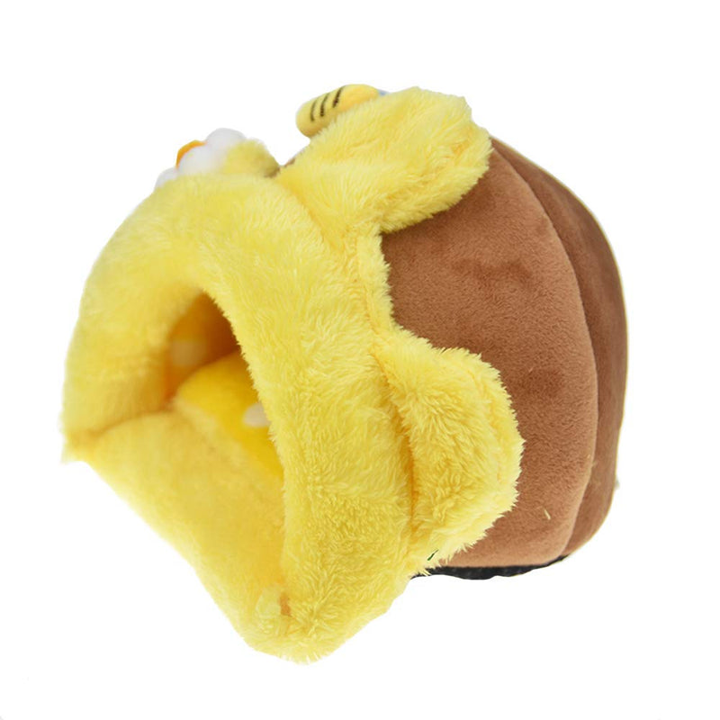 MUYAOPET Rabbit Guinea Pig Snuggle Sack Fleece Bed for Cage Small Animal Hamster Chinchilla Bed House for Squirrel Rat S Yellow Bee - PawsPlanet Australia
