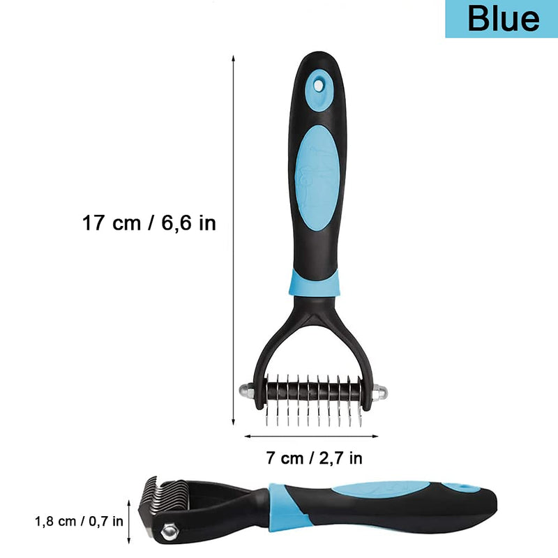 sinzau Dematting comb, Pet Grooming Tool to Remove Loose and Knotted Hair, for Cats, Dogs, Rabbits, Blue - PawsPlanet Australia