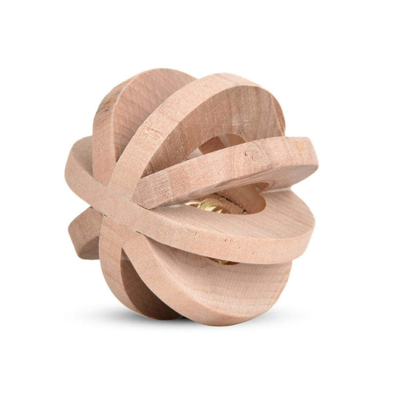 Pet Wooden Chew Ball Hamsters Chew Toys Pet Teeth Chewing Toy Ball with Ringing Bell for Rabbits, Guinea Pigs, Hamsters and Other Small Animals - PawsPlanet Australia