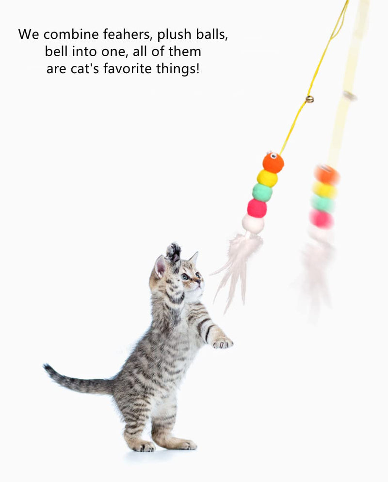 SHENGOCASE Cat Toy, 1/3-Pack Interactive Feather Cat Toys, Cat Feather Teaser, Cat Toy Hanging from Door, Bouncing Cat Doorway Toy 3-Pack Hanging Toy - PawsPlanet Australia