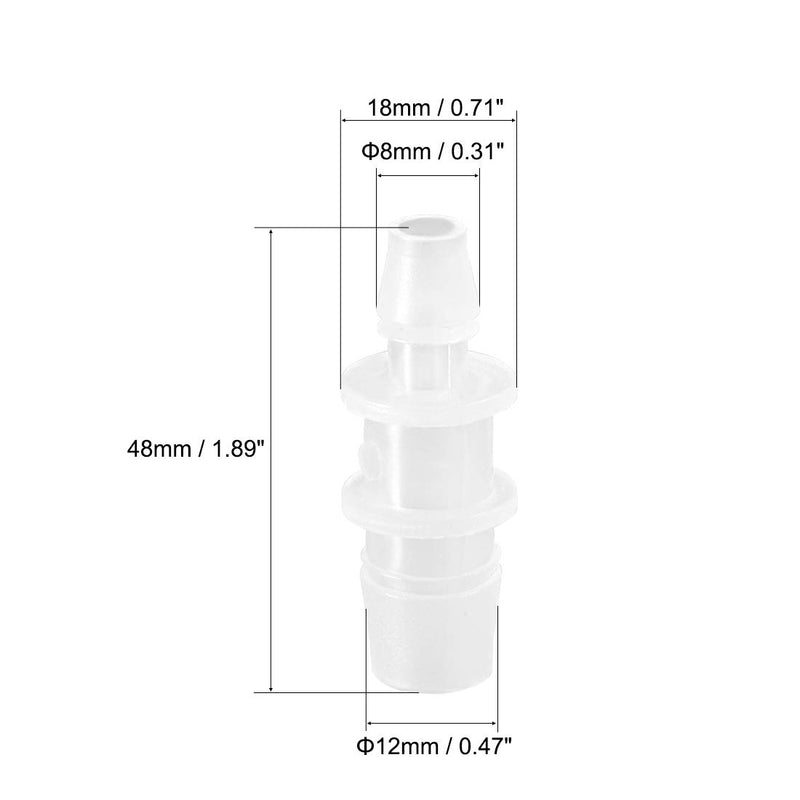 [Australia] - uxcell Aquarium Air Valve Connector Straight Clear White Plastic Airline Tubing 8mm to 12mm 