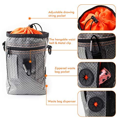 [Australia] - EDUPLINK Dog Treat Training Pouch Dog Training kit Large Capacity Easily Carries Pet Toys Kibble Treats Built-in Poop Bag Dispenser Easy to Clean Waterproof 4 Wearing Way 