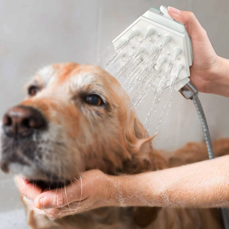 xiaochen Pet Bath Brush,Dog Bath Attachment for Shower Head,Water Sprayer Brush,Multi-Function Pet Shower Head,Washing Tool for Medium & Large Dogs Blue - PawsPlanet Australia