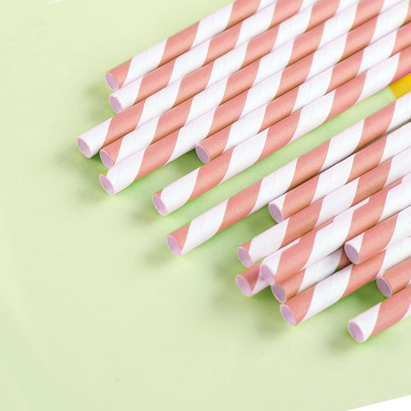 Charmed Peach, mint green and gold paper straws set of 100 straws - PawsPlanet Australia