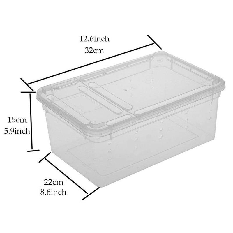 [Australia] - Reptile Small Snake Feeding Box Lizard Tarantula Habitat Cage Hatching Container Transparent Portable Plastic Mini Pet Houses for Scorpion Spider Frog 