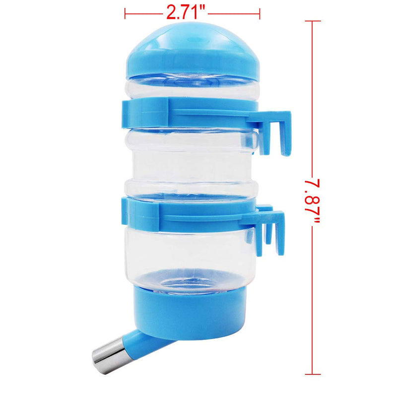 [Australia] - MUDUOBAN 2 pcs Dog Water Bottle,400ml Pet Hamster Bunny Cat No Drip Water Bottle Container 15oz for Small Animals 