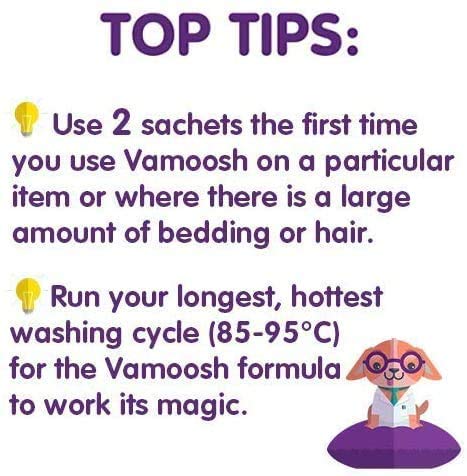 Vamoosh Pet Hair Dissolver- Pet Hair Remover for Washing Machines, 12x100g (4 Boxes), Removes Odour Dissolves Dog, Cat, Animal Fur, Cleans Pet Bedding in Washing Machine, Easy to Use, Up to 12 Washes… - PawsPlanet Australia