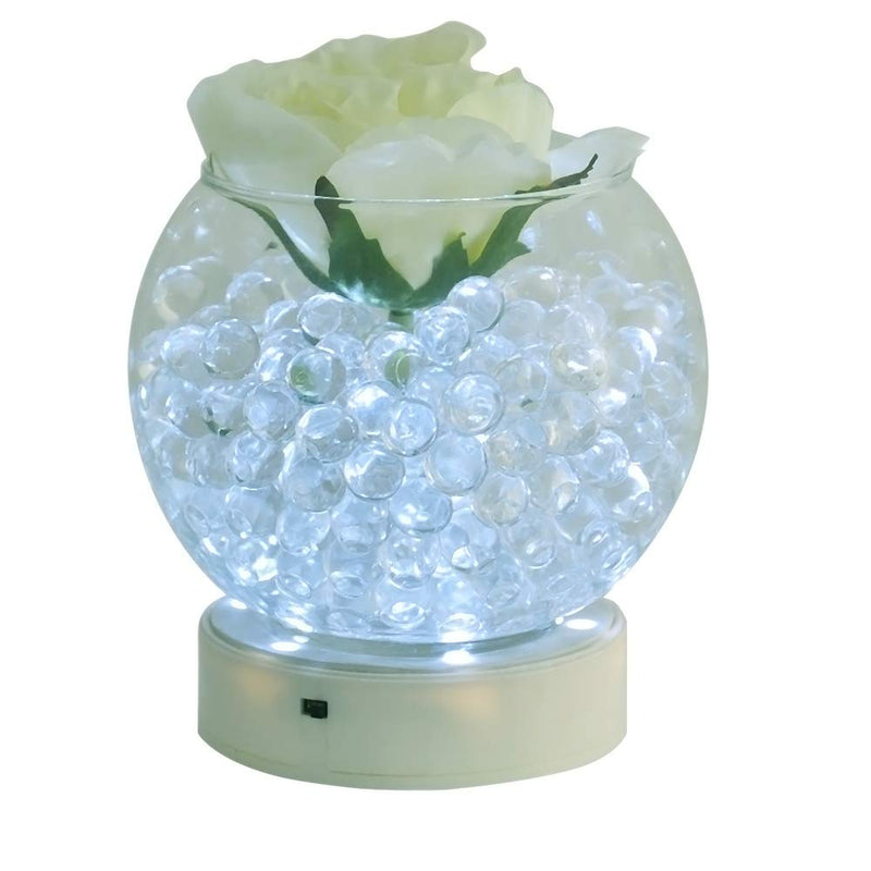 KITOSUN 4inch Round LED Base Vase Light with 9 Super Bright LEDs for Centerpiece Vase Lighting Decoration Operated by 3aa Batteries White Lights (White) White/White Light - PawsPlanet Australia