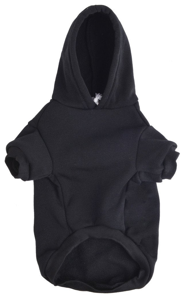 [Australia] - EXPAWLORER Bad to The Bone Printed Skull Cat Fleece Sweatshirt Dog Hoodies L: 20" Black 