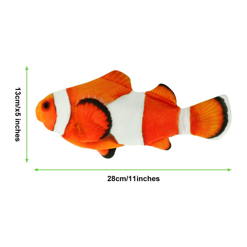 Yideng Moving Fish Catnip Toy for Cats, Electric Wagging Fish Cat Toy with USB Rechargeable Realistic Plush Flopping Fish Cat Toy Funny Interactive Cat Chew Toy for Teeth Cleaning - PawsPlanet Australia