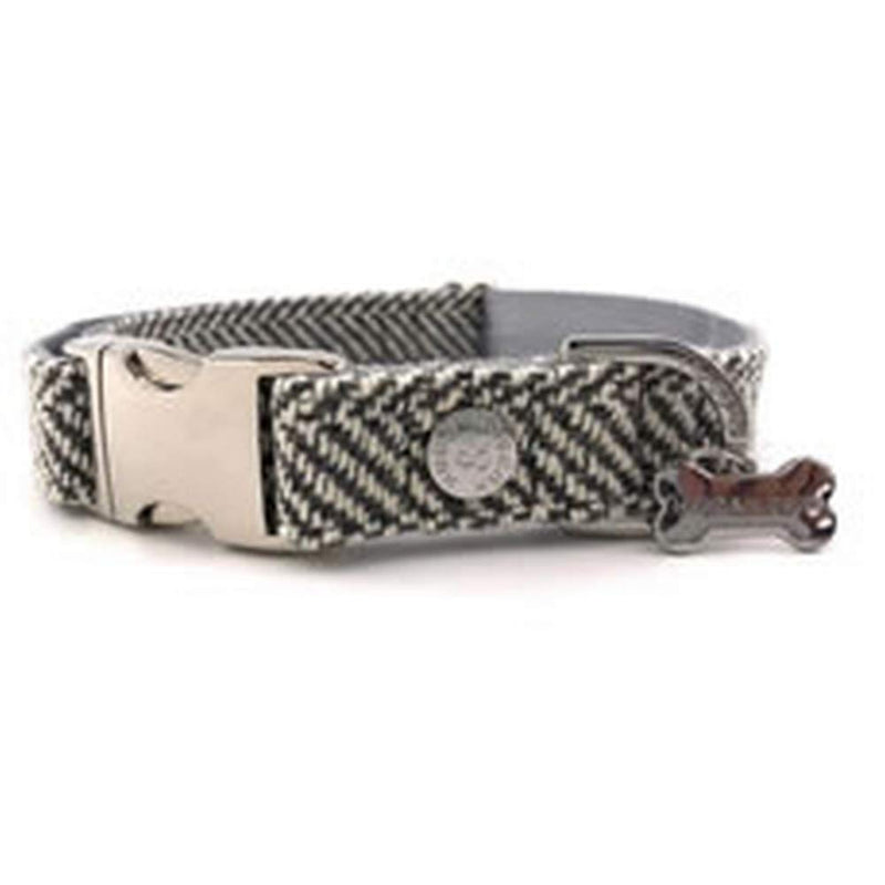 HUGO & HUDSON HHTMB10025-S Herringbone Dog Collar, Small, Pink - PawsPlanet Australia