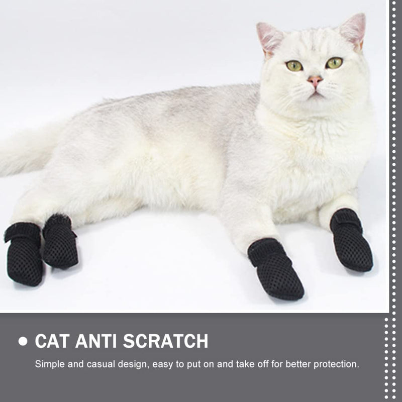 Hemobllo Claw Covers for Cats: Scratch Protection for Cats Breathable Mesh Cat Paw Covers Cat Claw Covers Caps for Cat Syringe Grooming Bathing Pack of 4 - PawsPlanet Australia