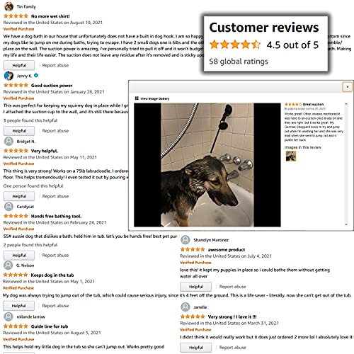 Dog Bathing Tether with Heavy Suction Cup, Dog Grooming Tub Restraint Soft Nylon Leash with Adjustable Collar for Pet Dog Cat Shower and Grooming - PawsPlanet Australia