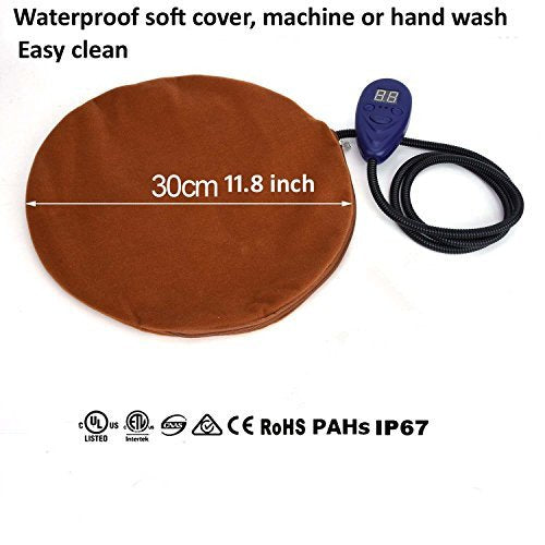 Berocia Pet Heating Pad for Cats Dogs Electric, Adjustable Temperature Waterproof Pet Bed Warmer with Chew Resistant Cord Soft Removable Cover Overheat Protection Small 11.8 x 11.8 inch - PawsPlanet Australia