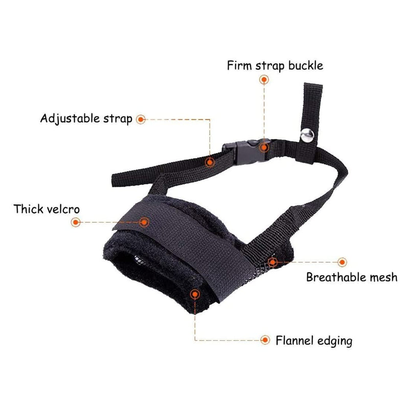 CRLLDPM Dog Muzzle Prevents Biting and Eating Barking and Chewing Nylon Muzzle for Small Medium Dogs with Breathable Mesh Soft Dog Mouth Guard with Adjustable Loop (S) - PawsPlanet Australia