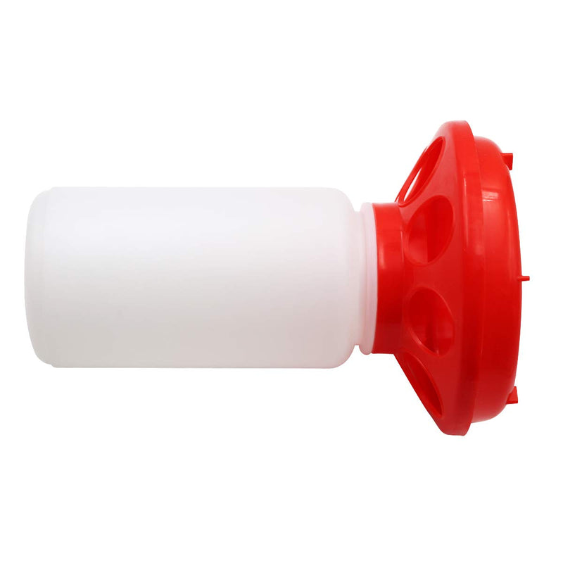 MYB Supplies Plastic Chicken Feeders, Container for Chicken Feed , 1L, 8 Holes (Red) Red - PawsPlanet Australia