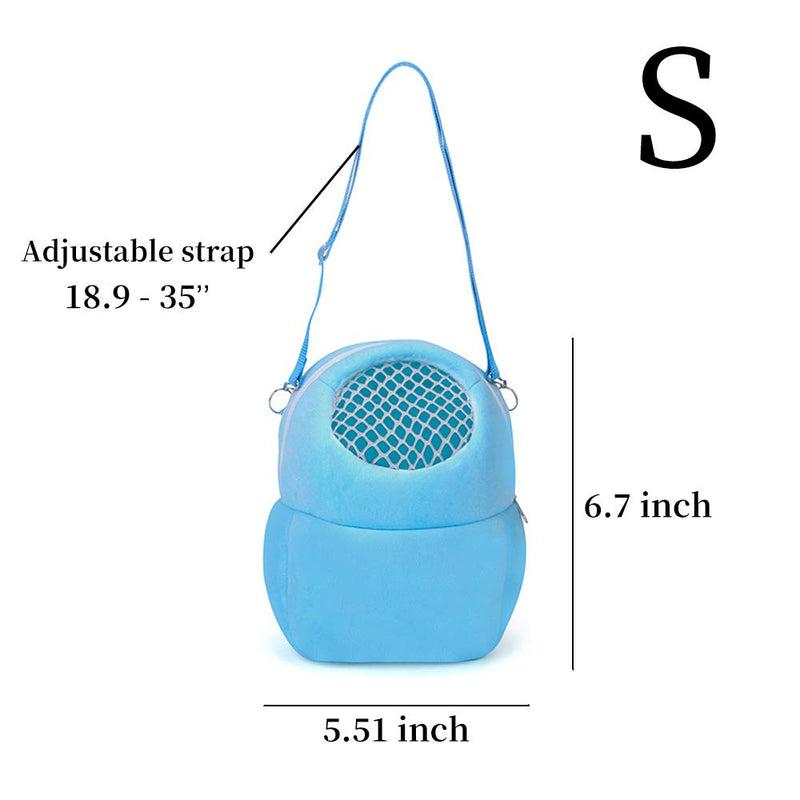 Pet Carrier Bag, Portable Outgoing Travel Handbags With Nylon Straps Small Pet Pouch for Hamster Rat Hedgehog Rabbit (S, Blue) S - PawsPlanet Australia