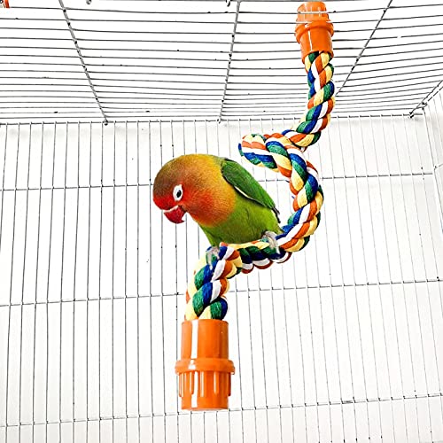 Yunmoxiao Pet Bird Parrot Colorful Cotton Standing Rope Perch Bird Climbing Parrot Stand Toys Bird Perch- Cage Rope for Parrot/Parakeet/Cockatiel Bungee Toys 40CM (16 Inch) - PawsPlanet Australia