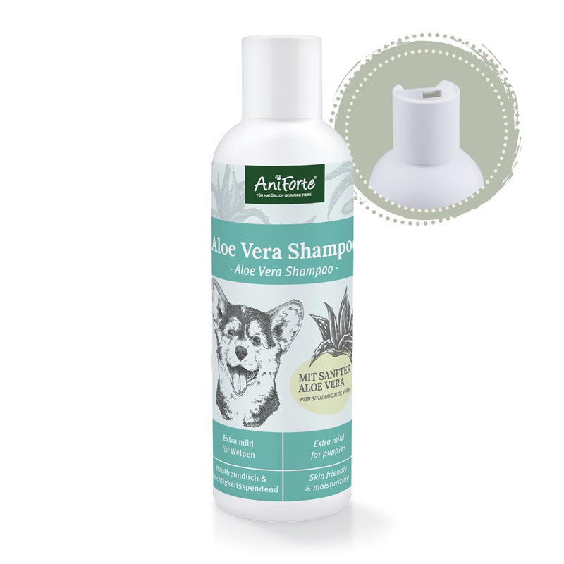 AniForte Aloe Vera puppy shampoo for dogs 200ml - dog shampoo mild & fragrance-free, puppy shampoo for young dogs & sensitive dogs, for shiny & easy-to-comb fur - PawsPlanet Australia