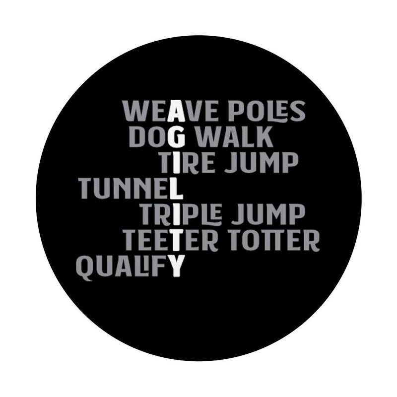 Canine Agility Acrostic Poem Gift For Dog Agility Handler PopSockets Grip and Stand for Phones and Tablets Black - PawsPlanet Australia