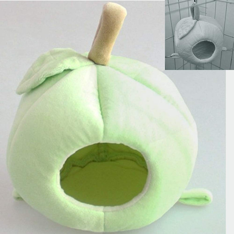ANIAC Pet Winter Hanging Fruit House Hammock Warm Bed Nest Accessories for Hamster Guinea Pig Hedgehog Chinchilla Hamster Hedgehog Chinchilla and Small Animals Green - PawsPlanet Australia