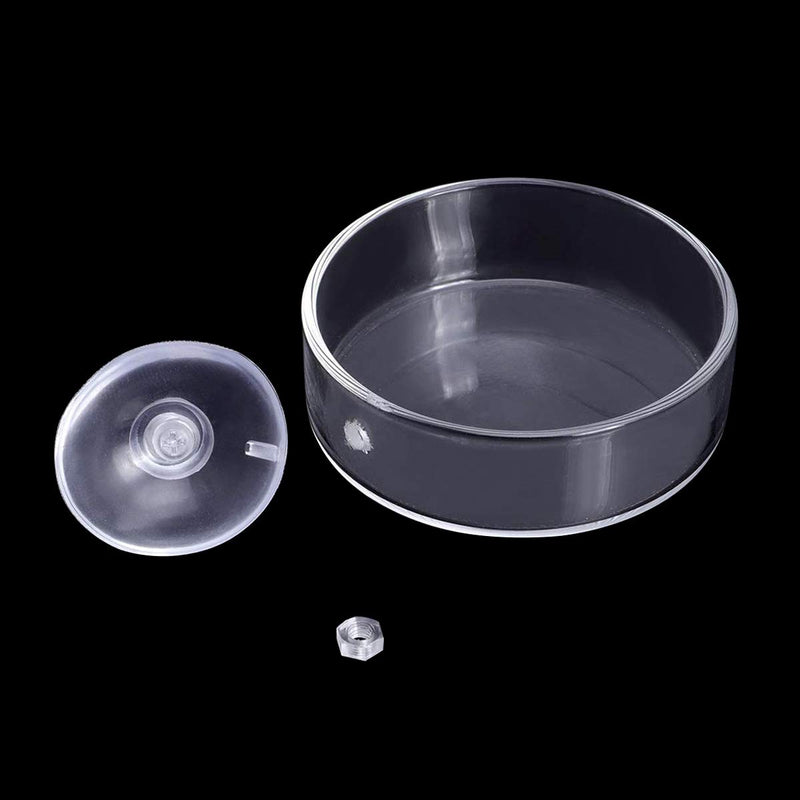 [Australia] - Ailinda Aquarium Shrimp Feeding Dish 60mm Glass Bowls Reptiles Water Food Dish Feeder Bowl Round Clear Dishes Tray with Suction Clear-65mm 