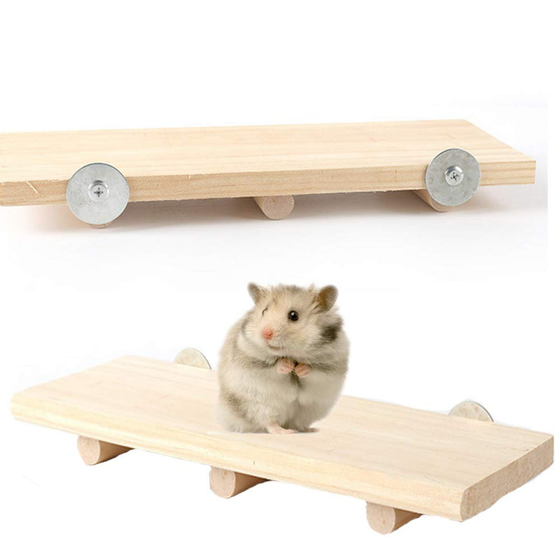 ASOCEA Hamster Ramp and Platform Guinea Pig Climbing Ladder Resting Wood Perch Natural Hideout for Small Animal Chinchilla Ferret Reptile - PawsPlanet Australia