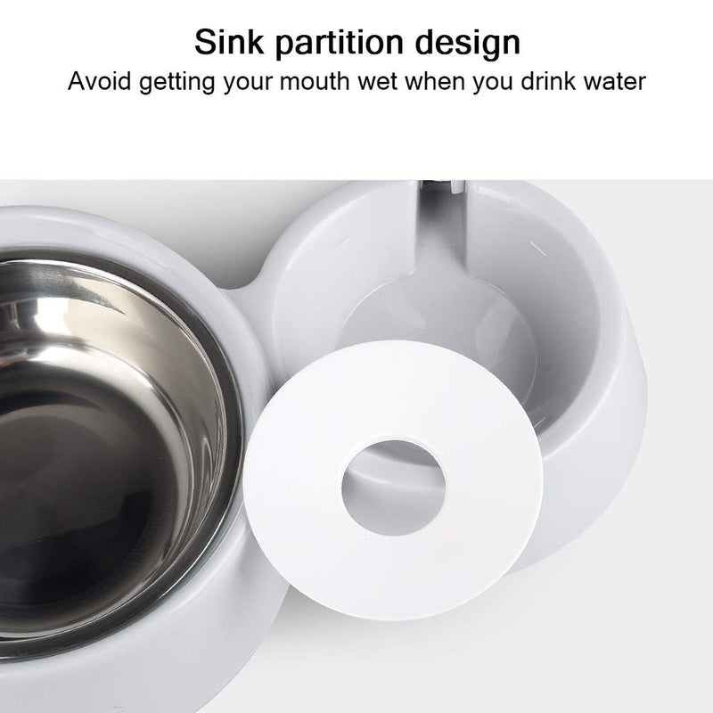 [Australia] - Anyifan Cat Dog Feeder Automatic Water Bowl and Food Bowl Set, Dogs Cats Stainless Steel Feeder Bowl and Automatic Gravity Water Dispenser Double Pet Bowls Bottle for Small or Medium Size Dogs Cats Gray 